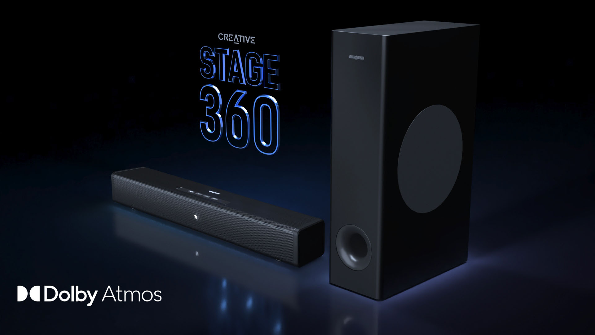 CREATIVE Stage 360 Barre de Son Dolby Atmos avec Caisson de Basses